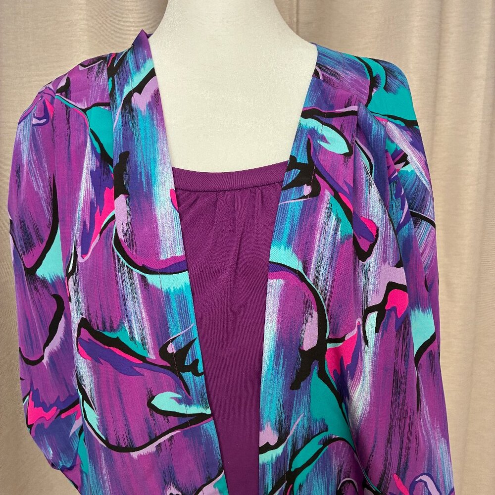 One-of-a-Kind Purple Print Jacket & Shirt Set - Rare Item